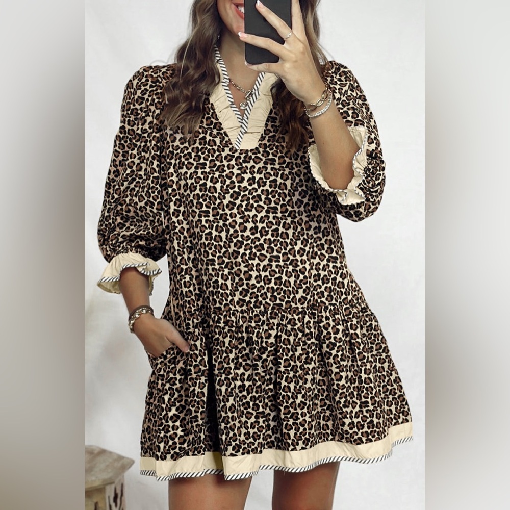 D0104: Leopard Print Mini Dress